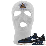 Midnight Navy 90s Ski Mask | All Seeing Eye, White