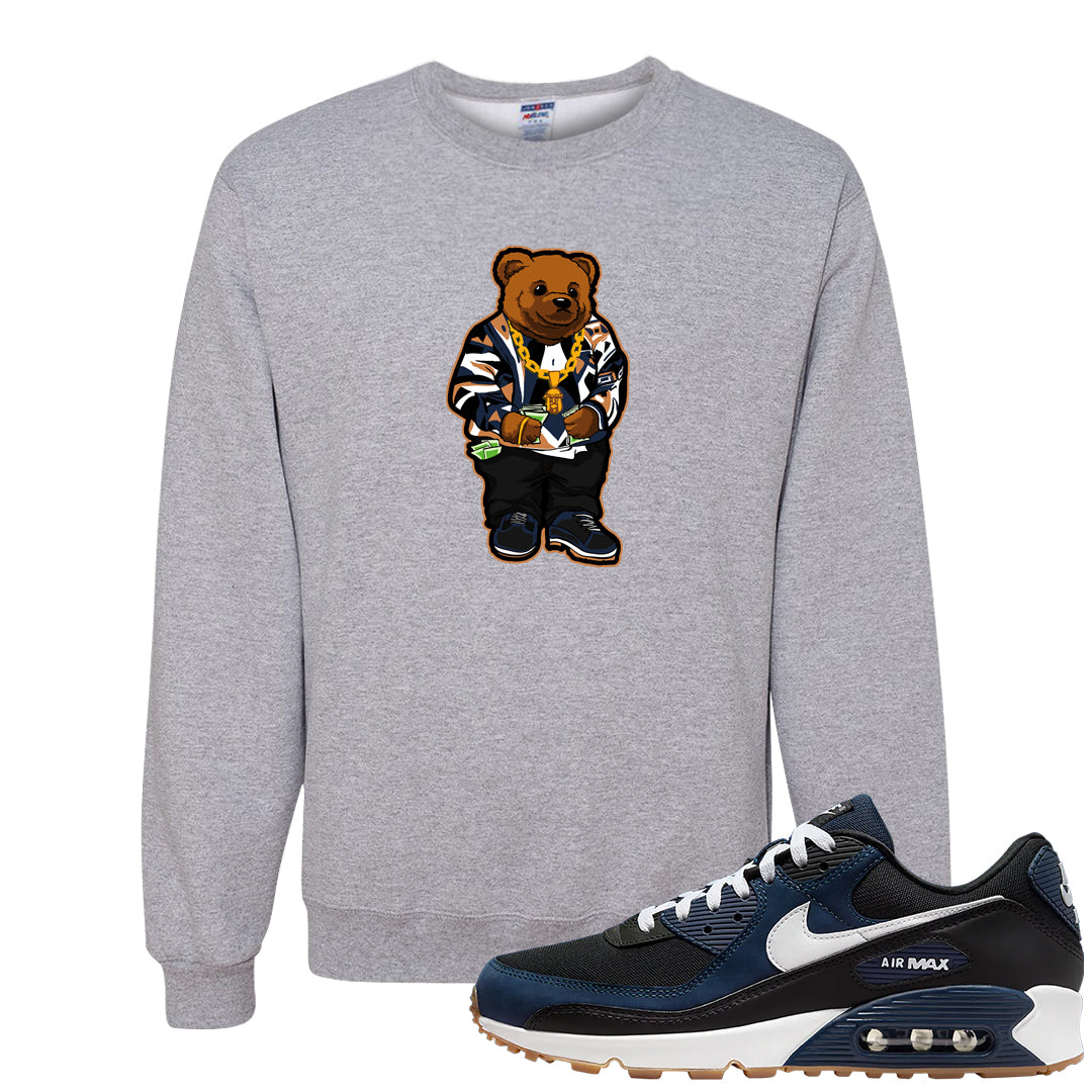 Midnight Navy 90s Crewneck Sweatshirt | Sweater Bear, Ash