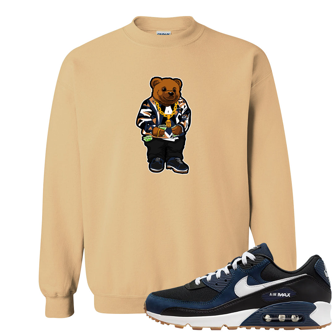 Midnight Navy 90s Crewneck Sweatshirt | Sweater Bear, Old Gold