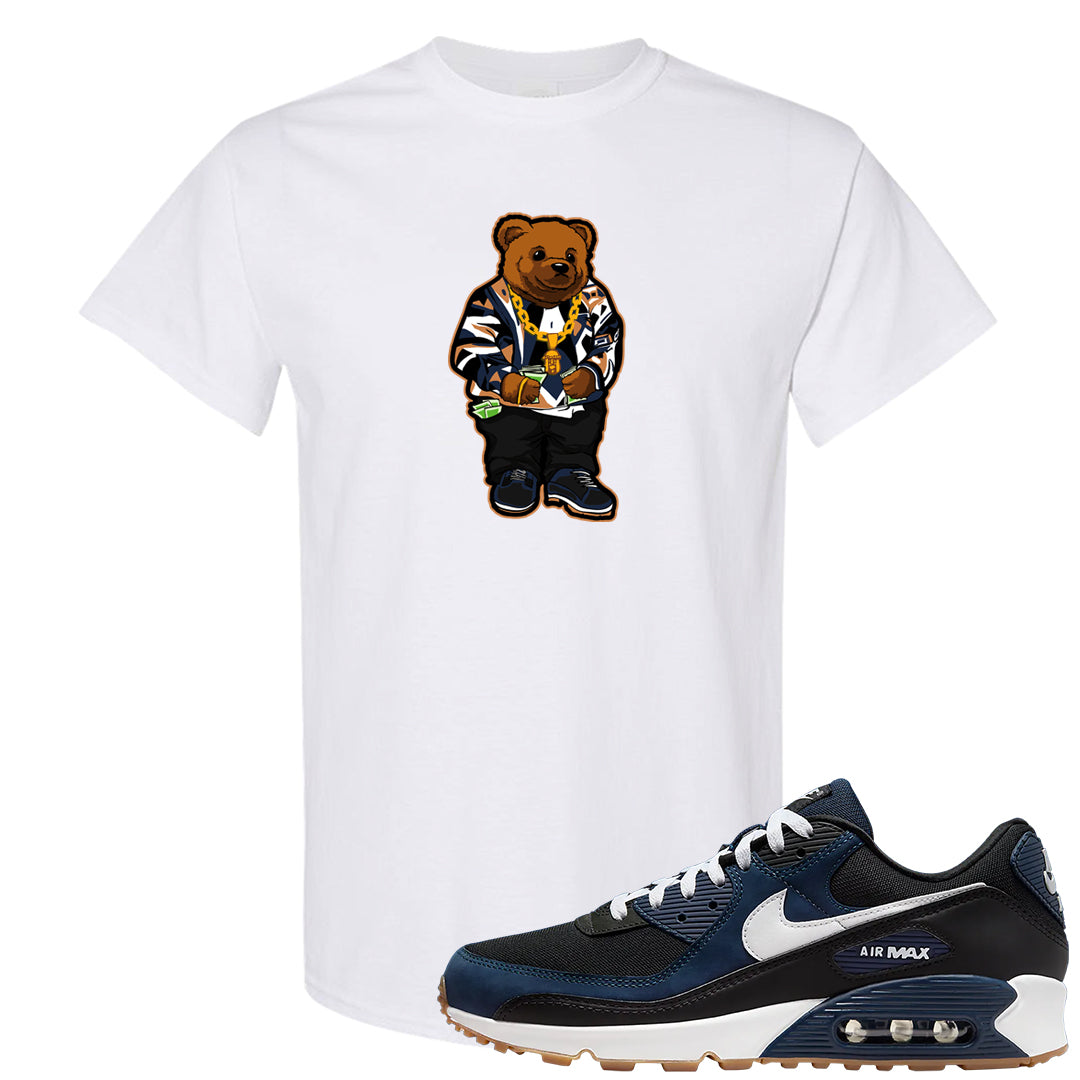 Midnight Navy 90s T Shirt | Sweater Bear, White