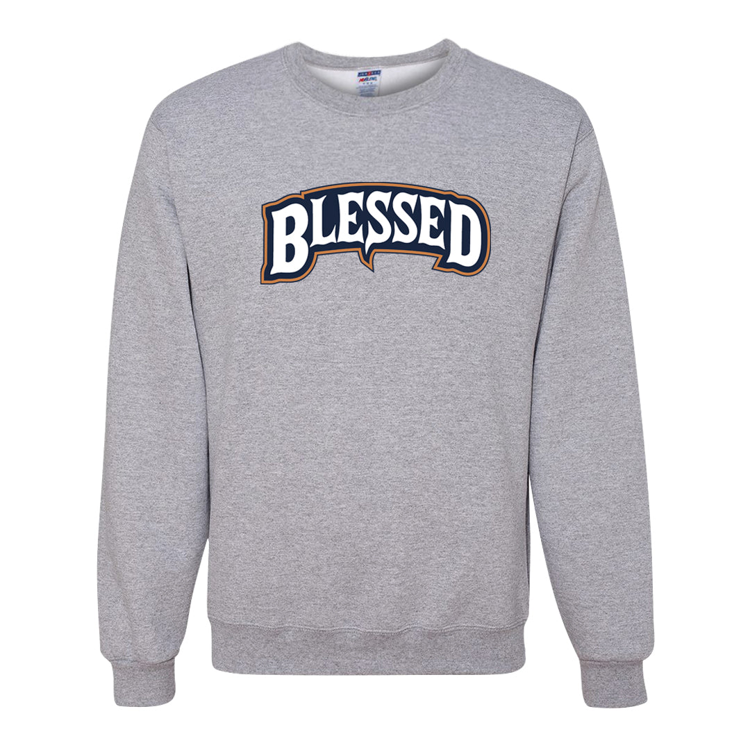 Midnight Navy 90s Crewneck Sweatshirt | Blessed Arch, Ash