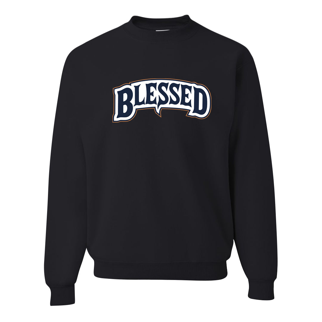 Midnight Navy 90s Crewneck Sweatshirt | Blessed Arch, Black