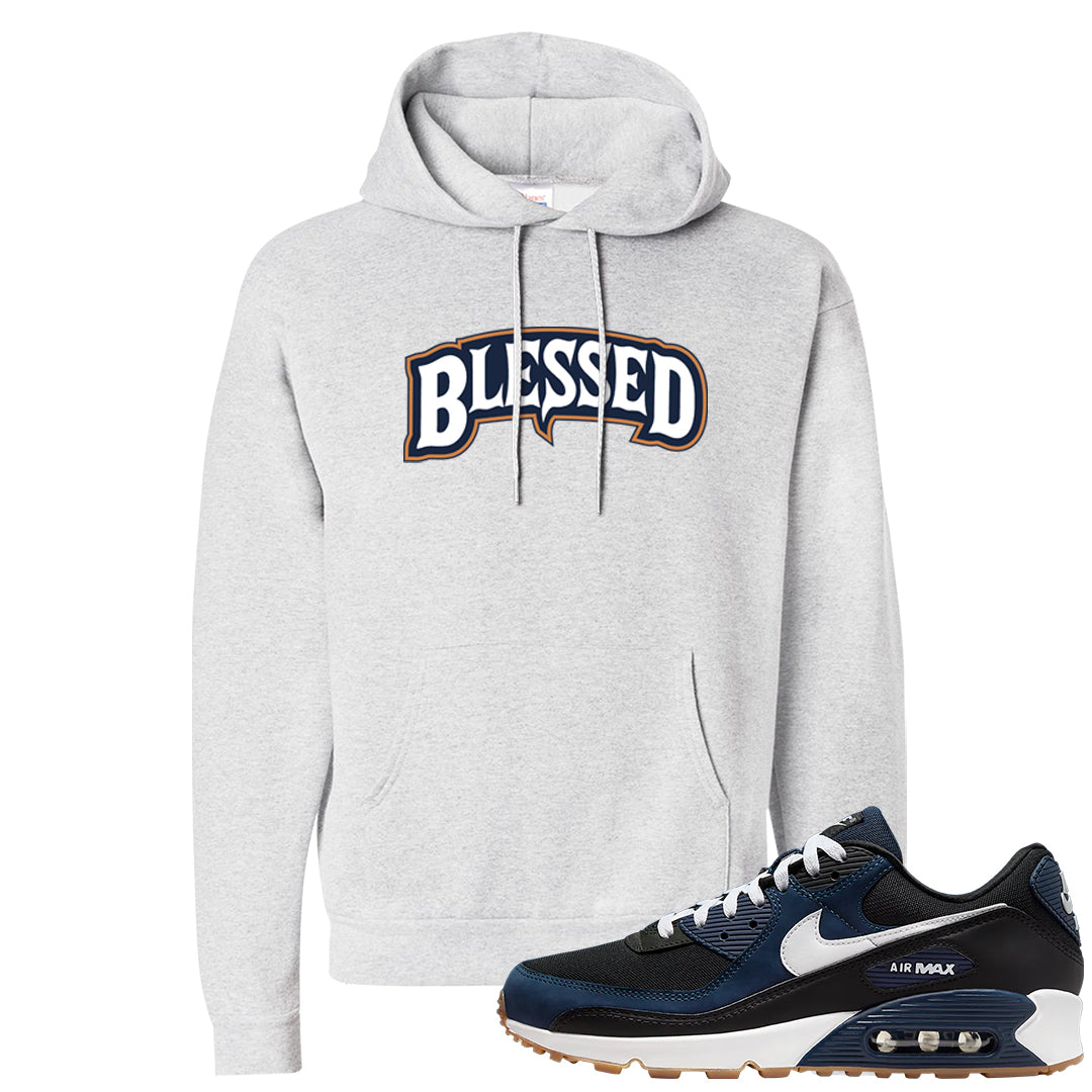 Midnight Navy 90s Hoodie | Blessed Arch, Ash