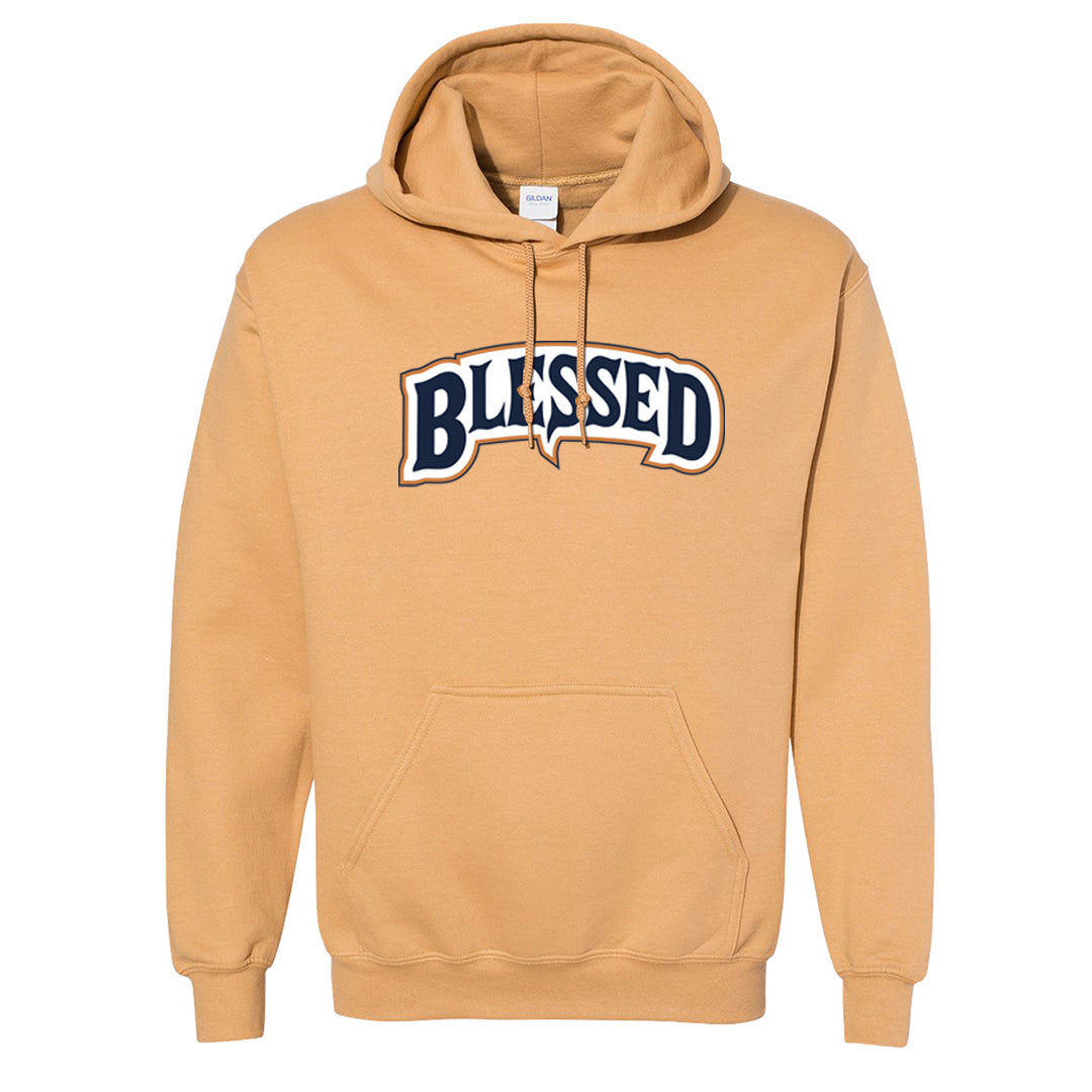 Midnight Navy 90s Hoodie | Blessed Arch, Old Gold