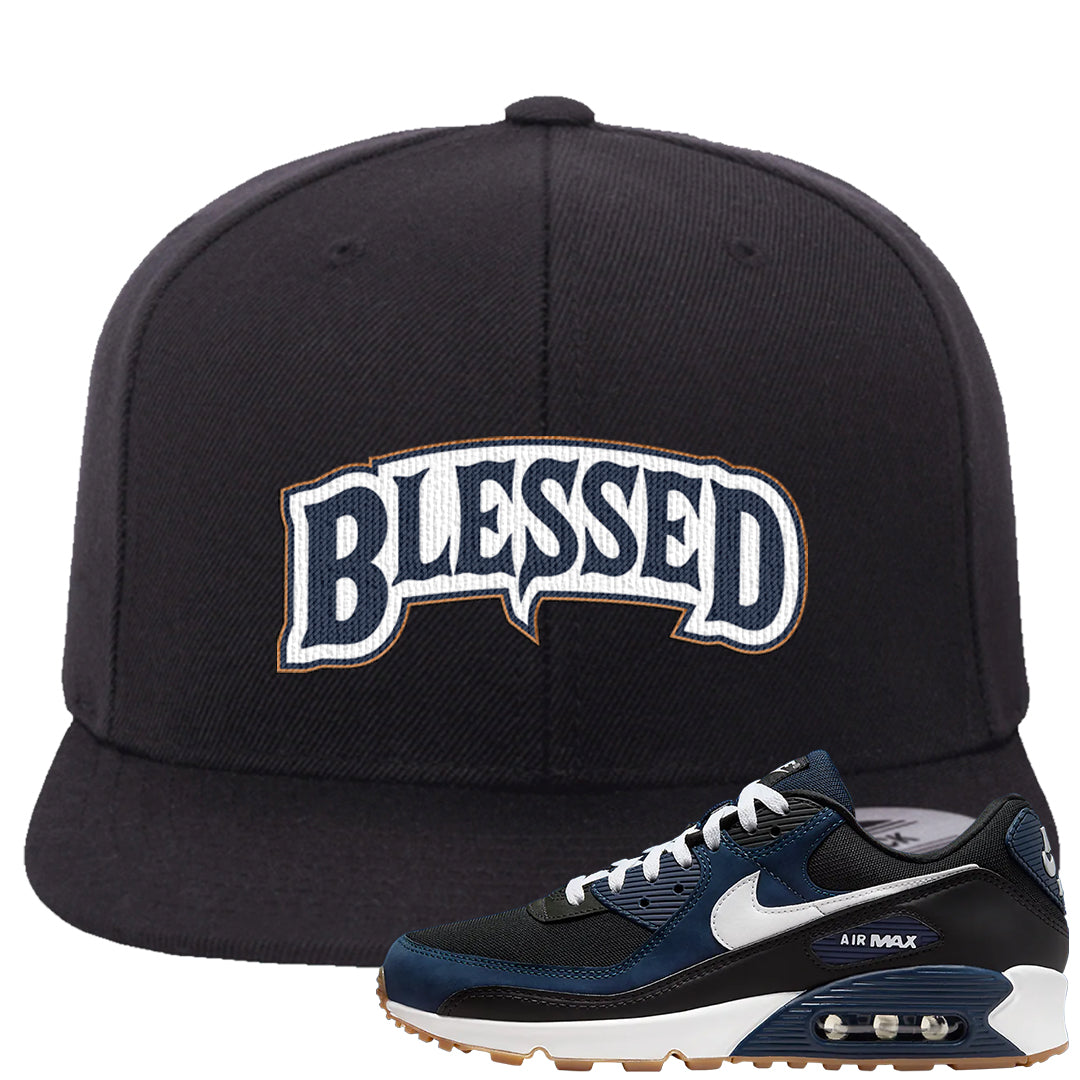 Midnight Navy 90s Snapback Hat | Blessed Arch, Black