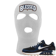 Midnight Navy 90s Ski Mask | Blessed Arch, White