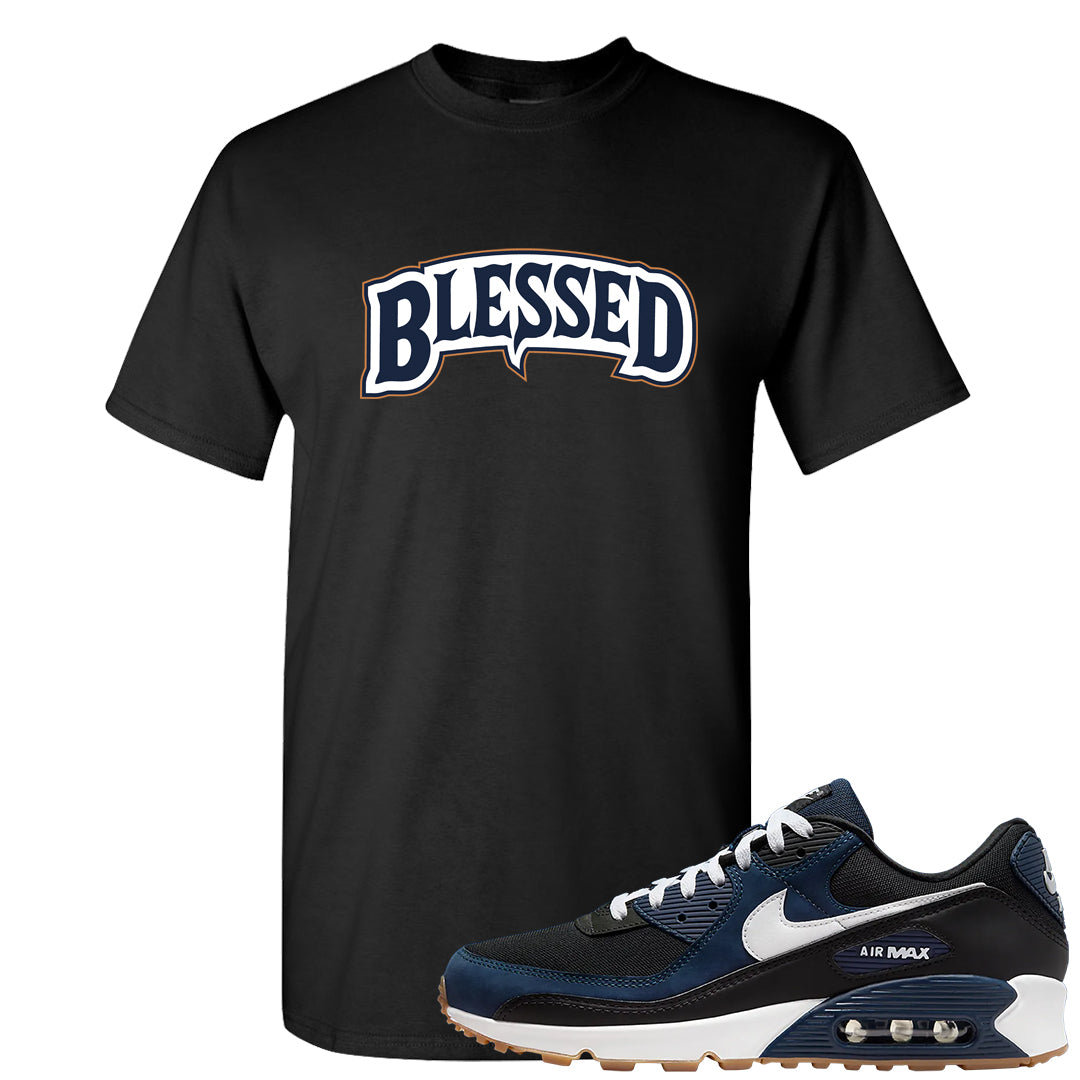 Midnight Navy 90s T Shirt | Blessed Arch, Black