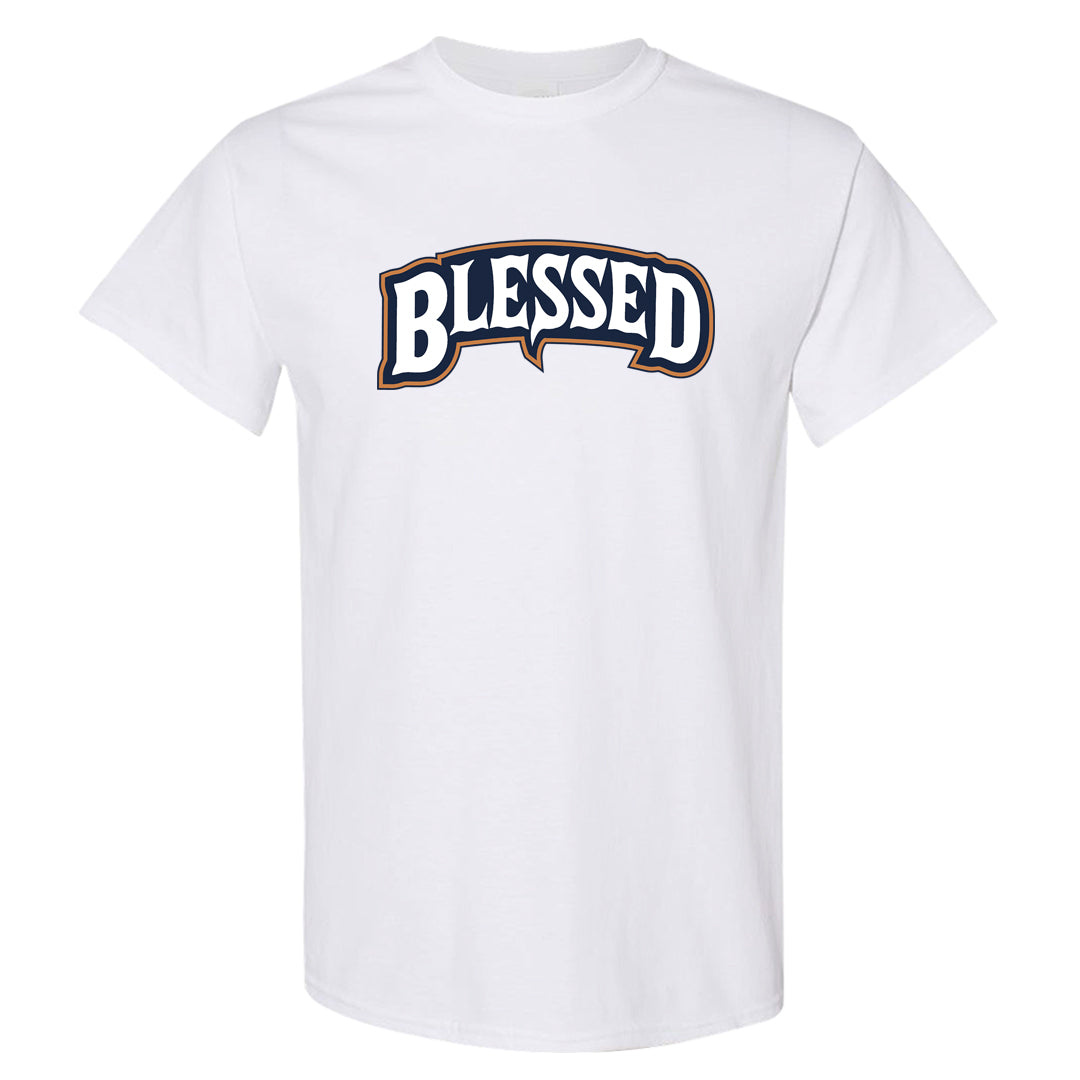 Midnight Navy 90s T Shirt | Blessed Arch, White