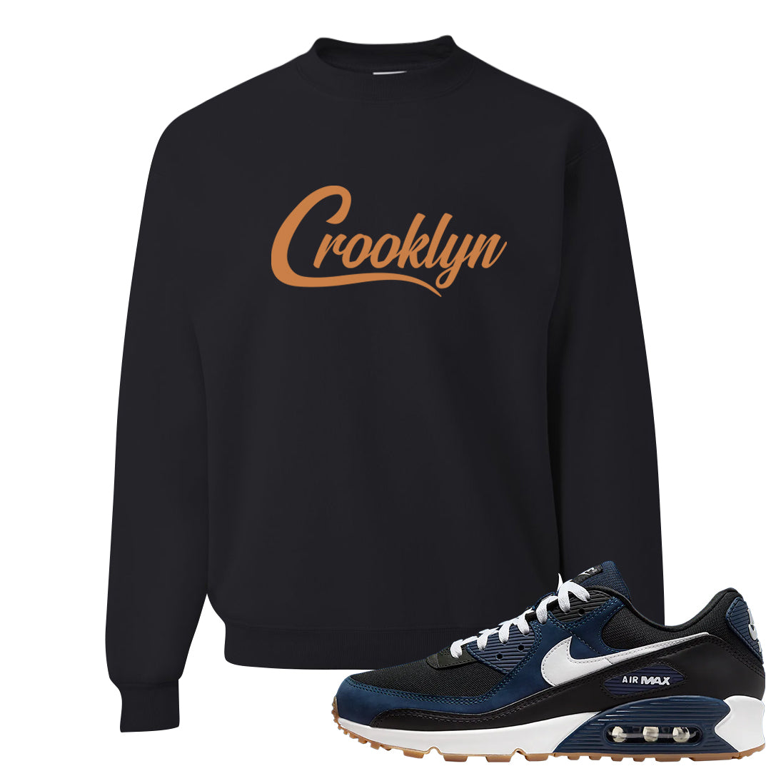 Midnight Navy 90s Crewneck Sweatshirt | Crooklyn, Black