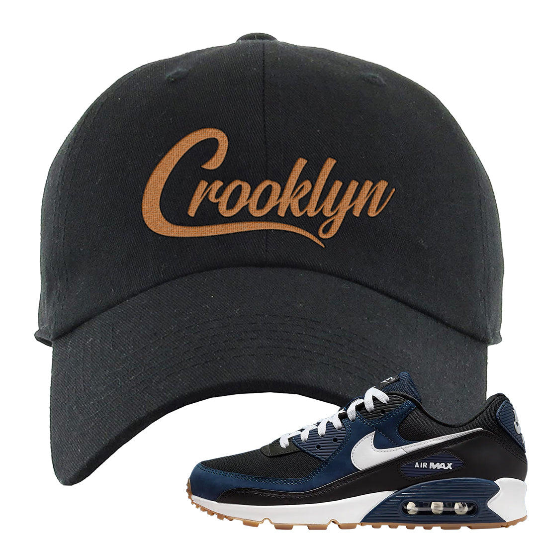 Midnight Navy 90s Dad Hat | Crooklyn, Black