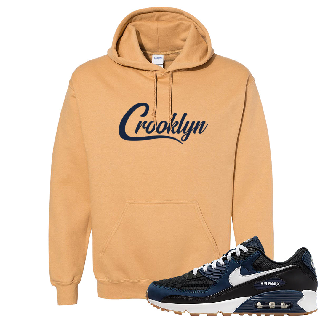 Midnight Navy 90s Hoodie | Crooklyn, Old Gold