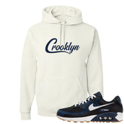 Midnight Navy 90s Hoodie | Crooklyn, White