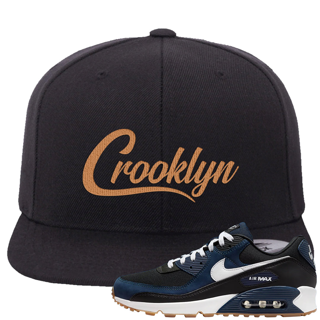 Midnight Navy 90s Snapback Hat | Crooklyn, Black