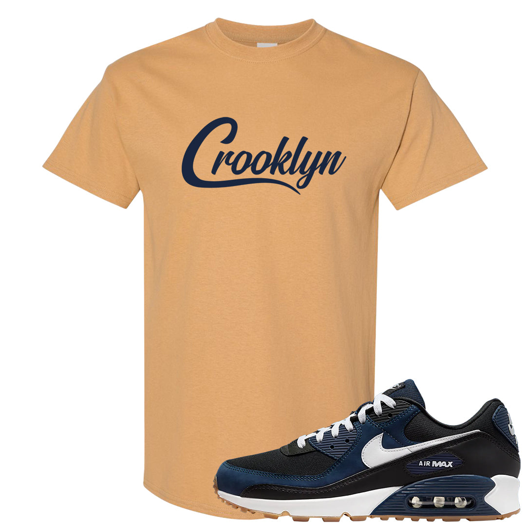 Midnight Navy 90s T Shirt | Crooklyn, Old Gold