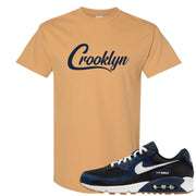 Midnight Navy 90s T Shirt | Crooklyn, Old Gold