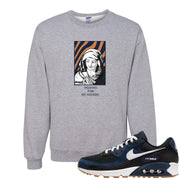 Midnight Navy 90s Crewneck Sweatshirt | God Told Me, Ash