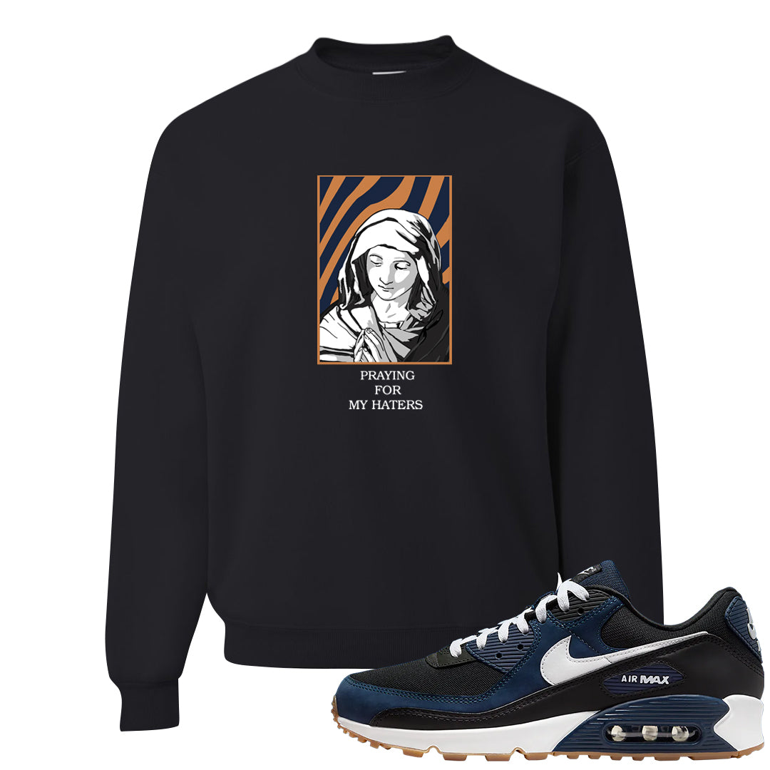 Midnight Navy 90s Crewneck Sweatshirt | God Told Me, Black