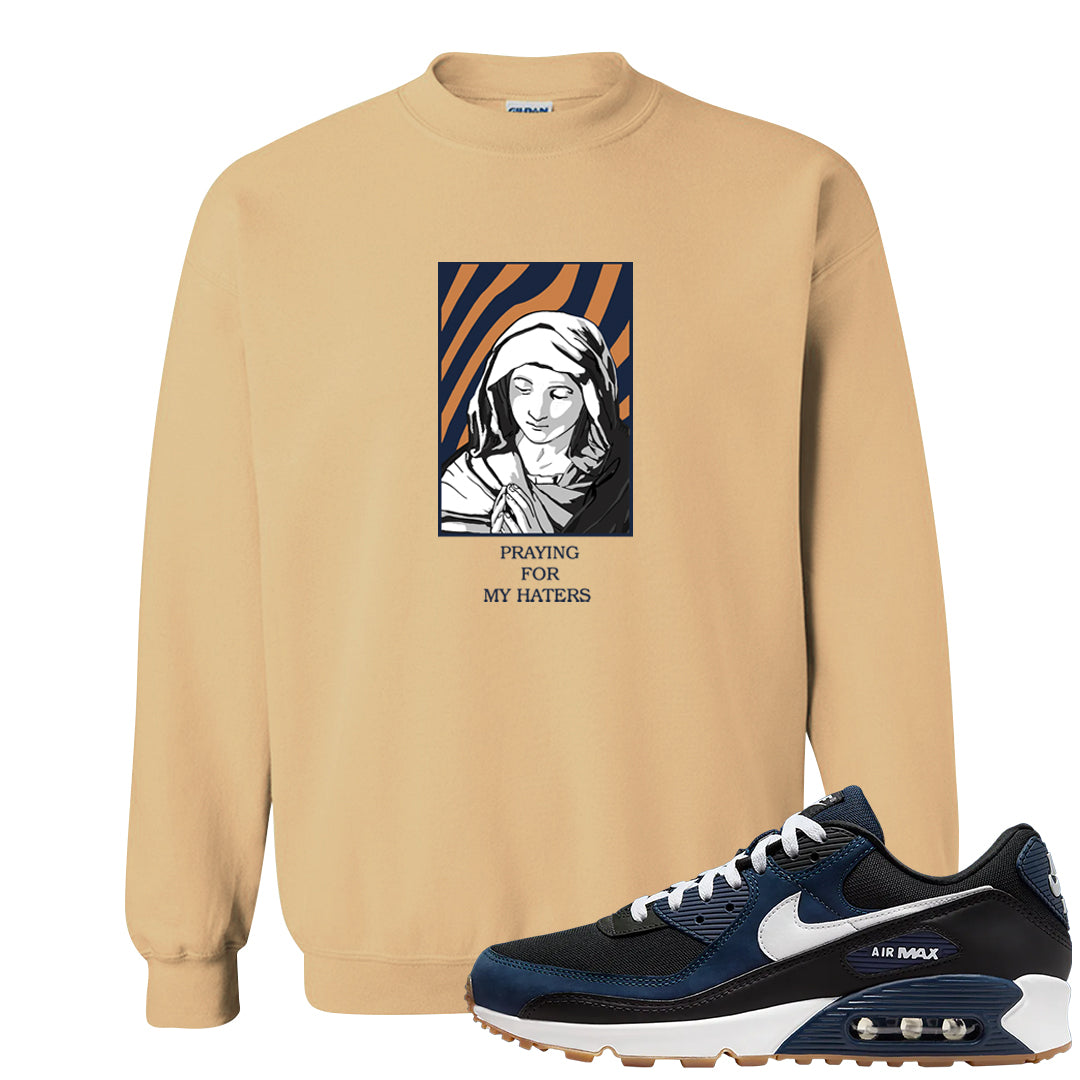 Midnight Navy 90s Crewneck Sweatshirt | God Told Me, Old Gold