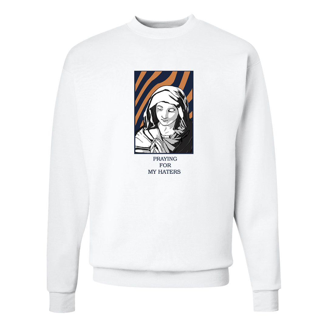 Midnight Navy 90s Crewneck Sweatshirt | God Told Me, White