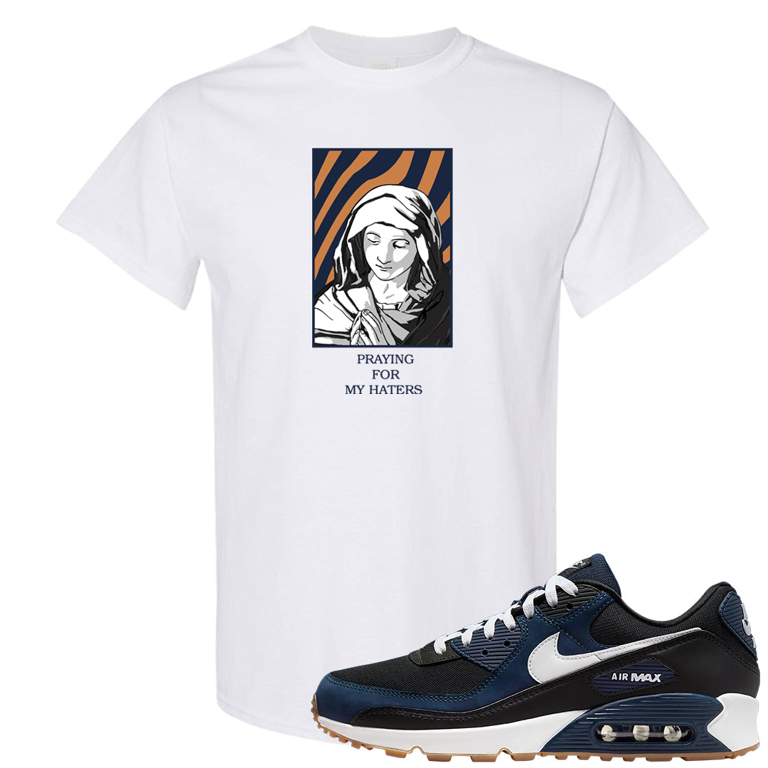 Midnight Navy 90s T Shirt | God Told Me, White