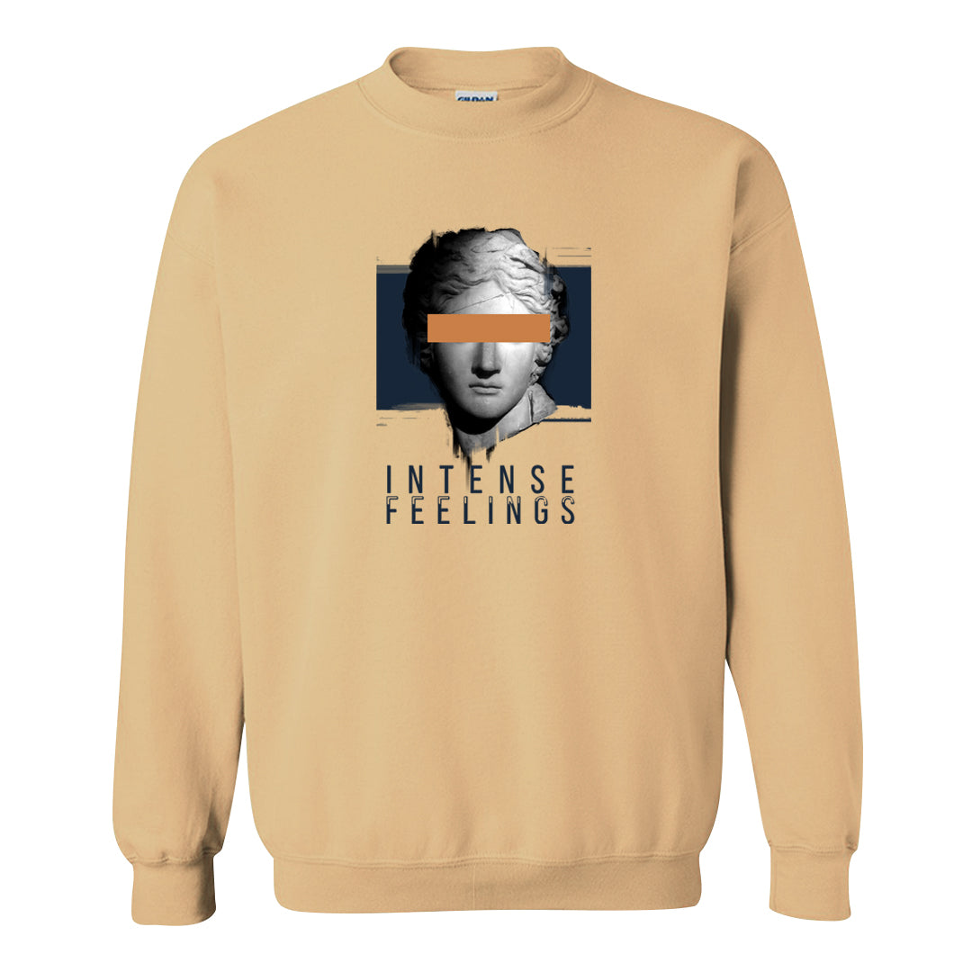 Midnight Navy 90s Crewneck Sweatshirt | Intense Feelings, Old Gold