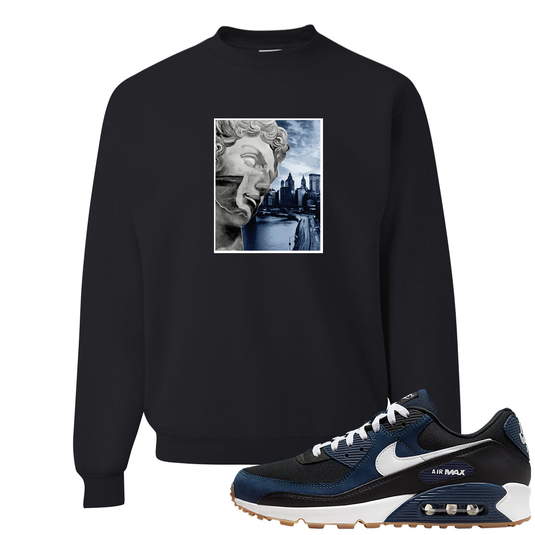 Midnight Navy 90s Crewneck Sweatshirt | Miguel, Black