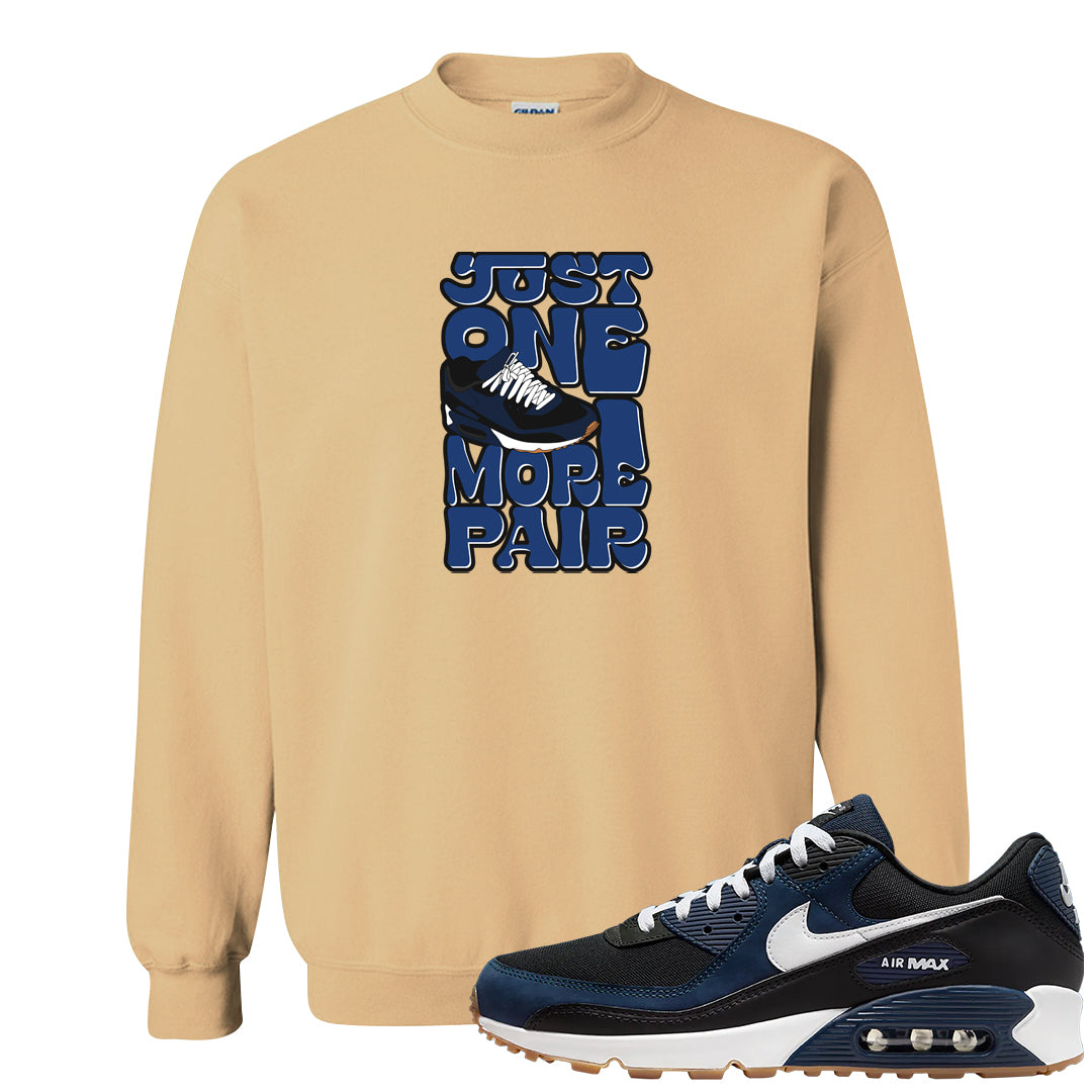Midnight Navy 90s Crewneck Sweatshirt | One More Pair Max, Old Gold