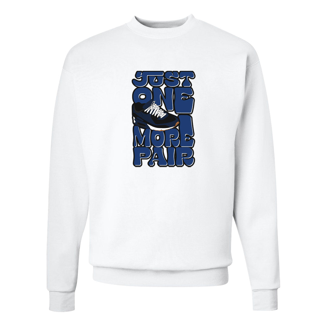 Midnight Navy 90s Crewneck Sweatshirt | One More Pair Max, White