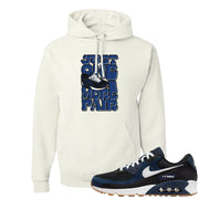 Midnight Navy 90s Hoodie | One More Pair Max, White