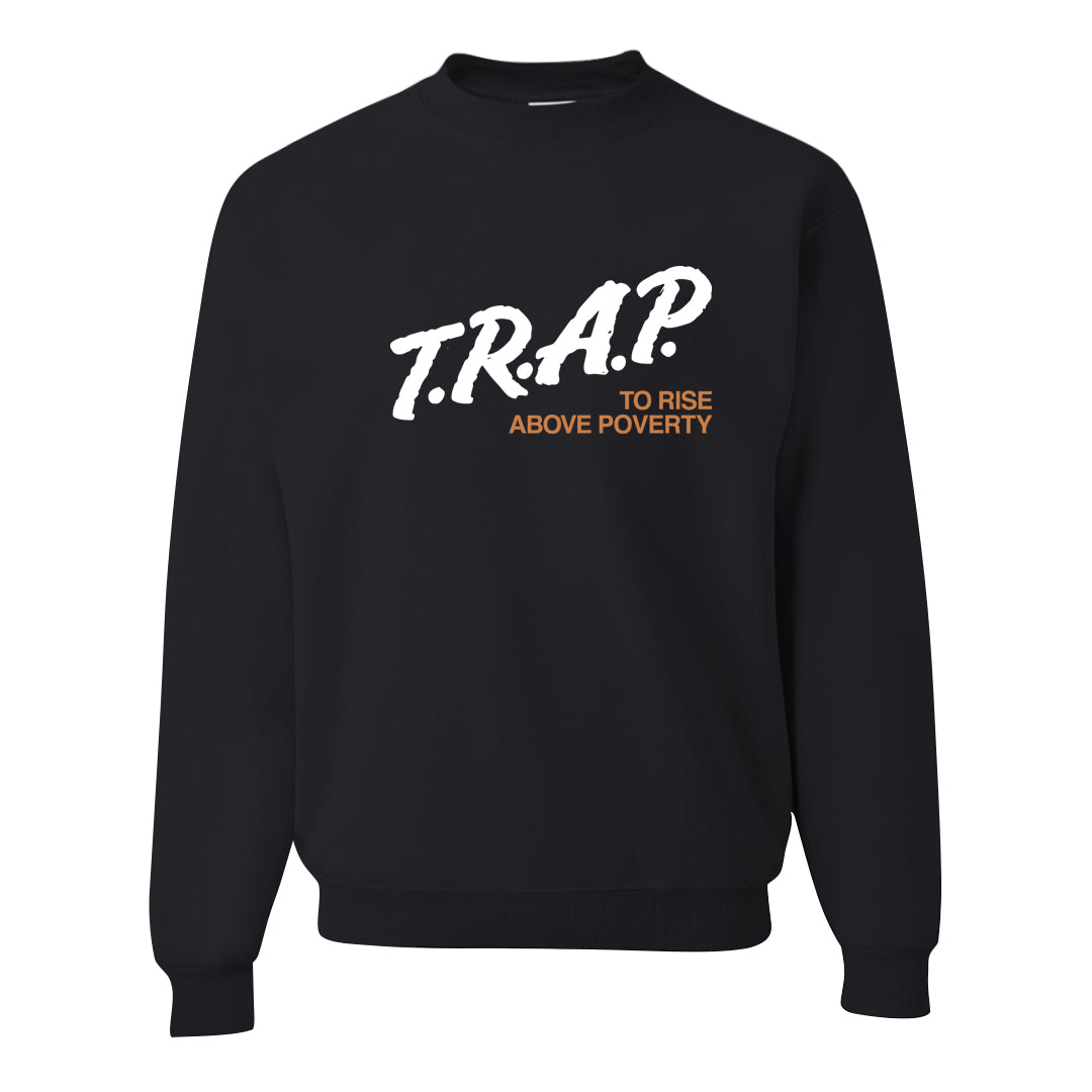Midnight Navy 90s Crewneck Sweatshirt | Trap To Rise Above Poverty, Black