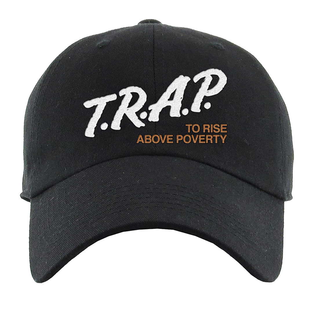 Midnight Navy 90s Dad Hat | Trap To Rise Above Poverty, Black
