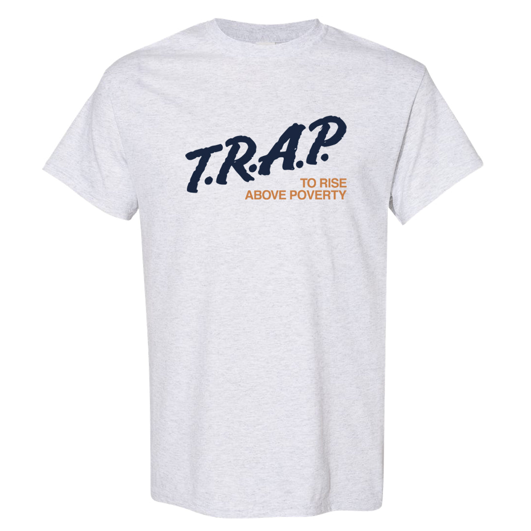 Midnight Navy 90s T Shirt | Trap To Rise Above Poverty, Ash