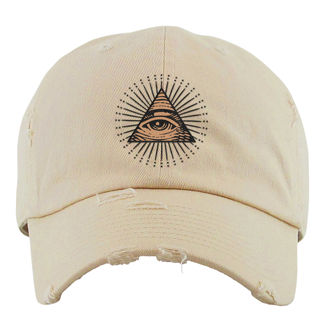 United In Victory 90s Distressed Dad Hat | All Seeing Eye, Ivory