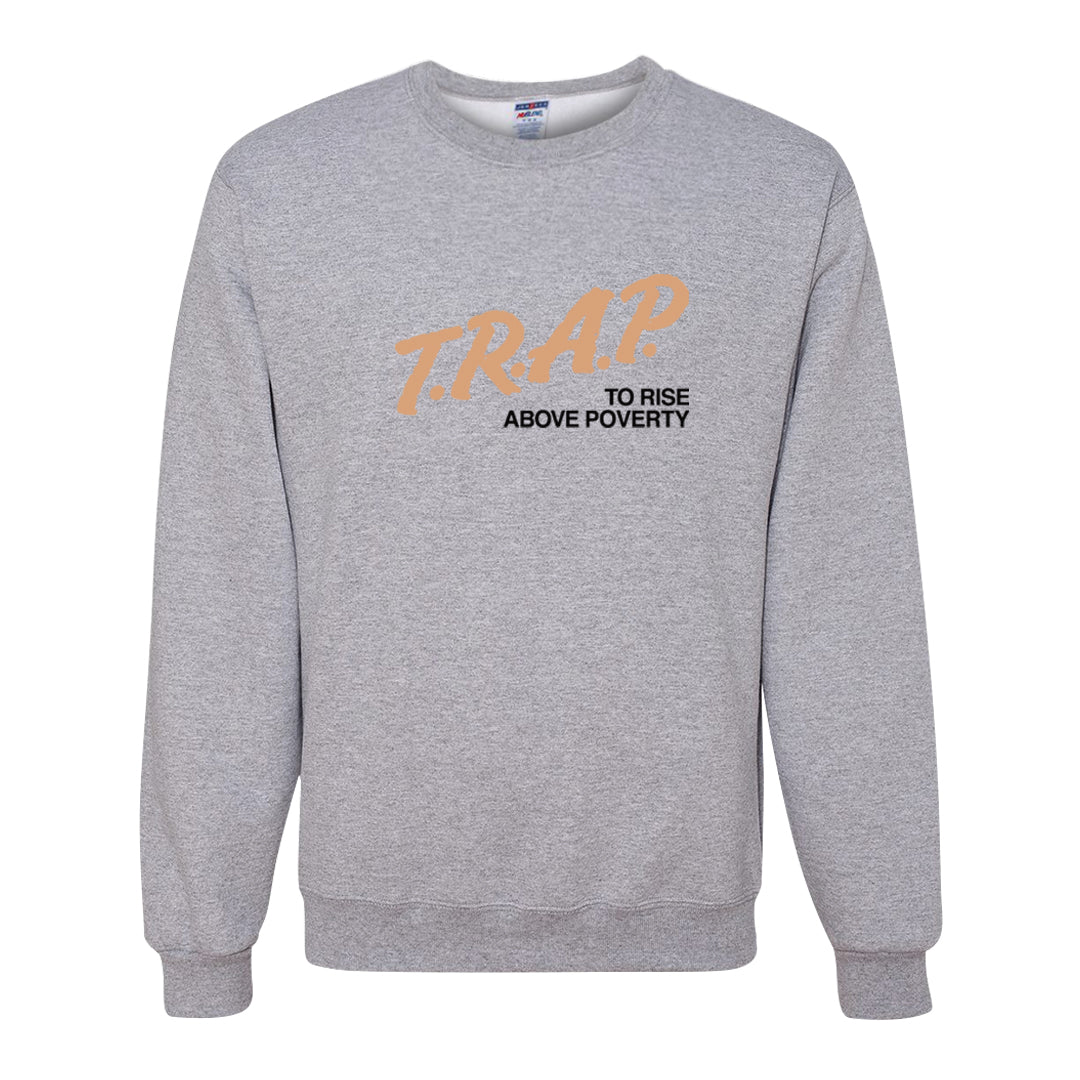 United In Victory 90s Crewneck Sweatshirt | Trap To Rise Above Poverty, Ash
