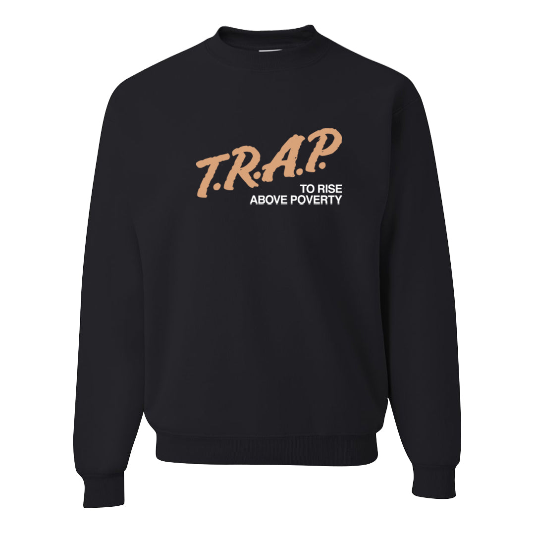 United In Victory 90s Crewneck Sweatshirt | Trap To Rise Above Poverty, Black