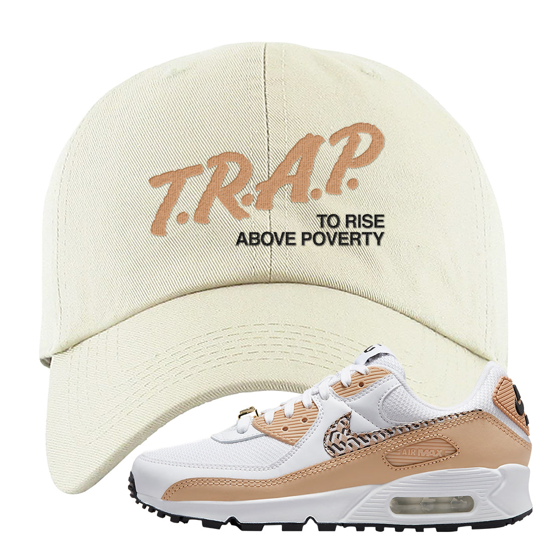 United In Victory 90s Dad Hat | Trap To Rise Above Poverty, White
