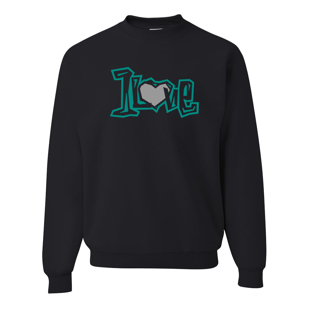 Stadium Green 95s Crewneck Sweatshirt | 1 Love, Black