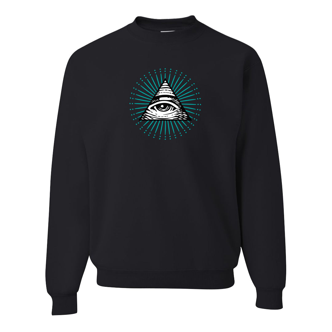 Stadium Green 95s Crewneck Sweatshirt | All Seeing Eye, Black