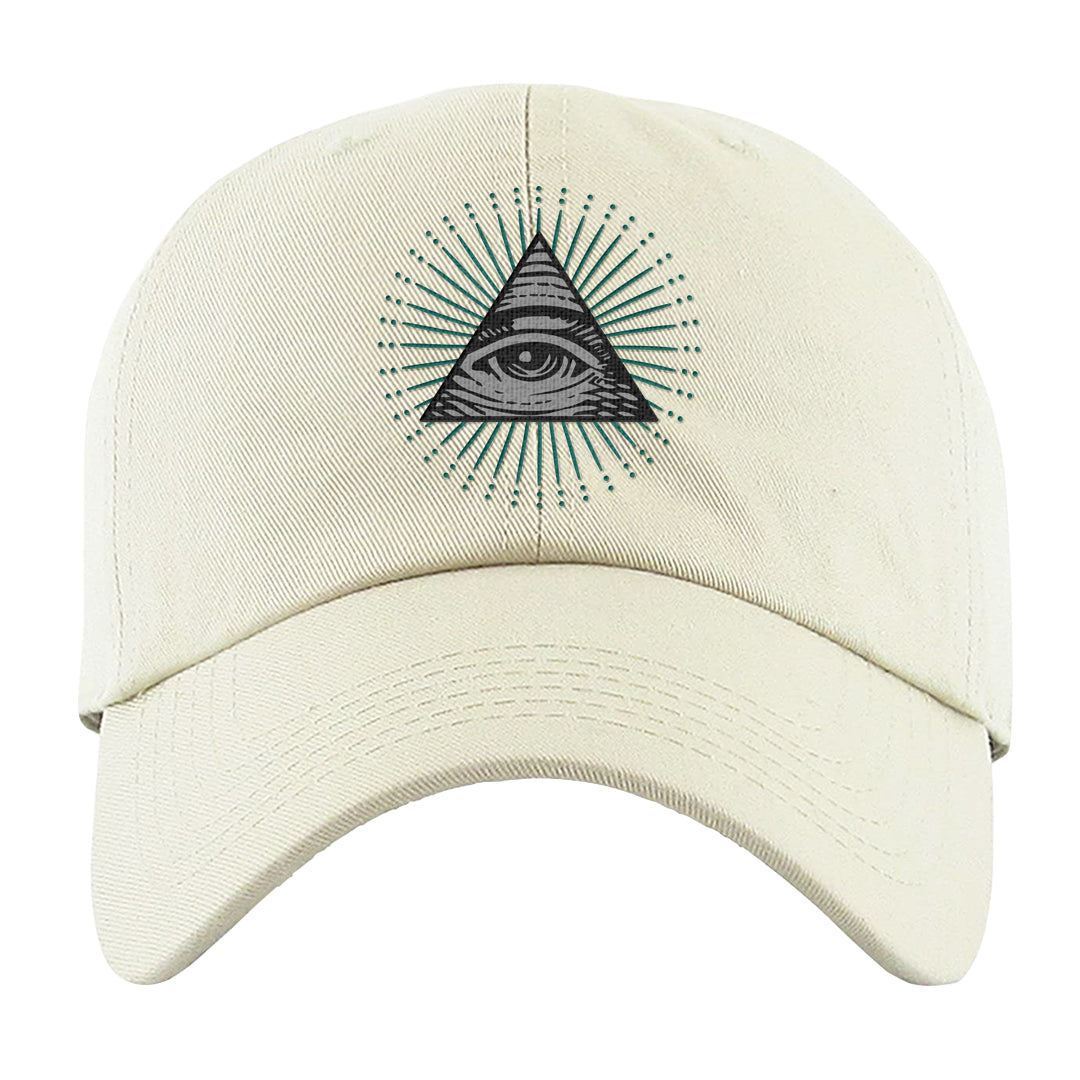 Stadium Green 95s Dad Hat | All Seeing Eye, White