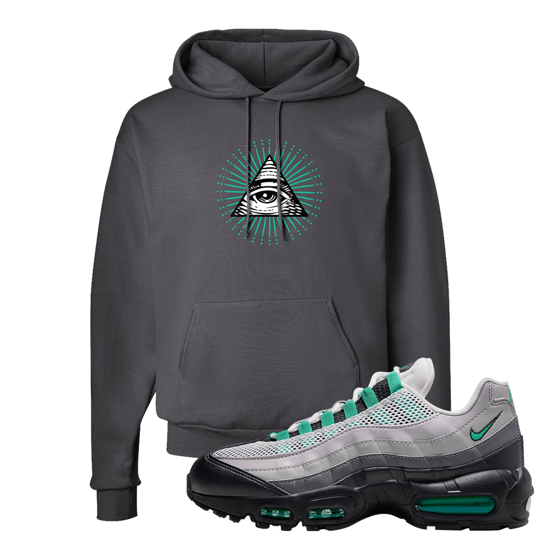 Stadium Green 95s Hoodie | All Seeing Eye, Smoke Grey