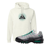 Stadium Green 95s Hoodie | All Seeing Eye, White