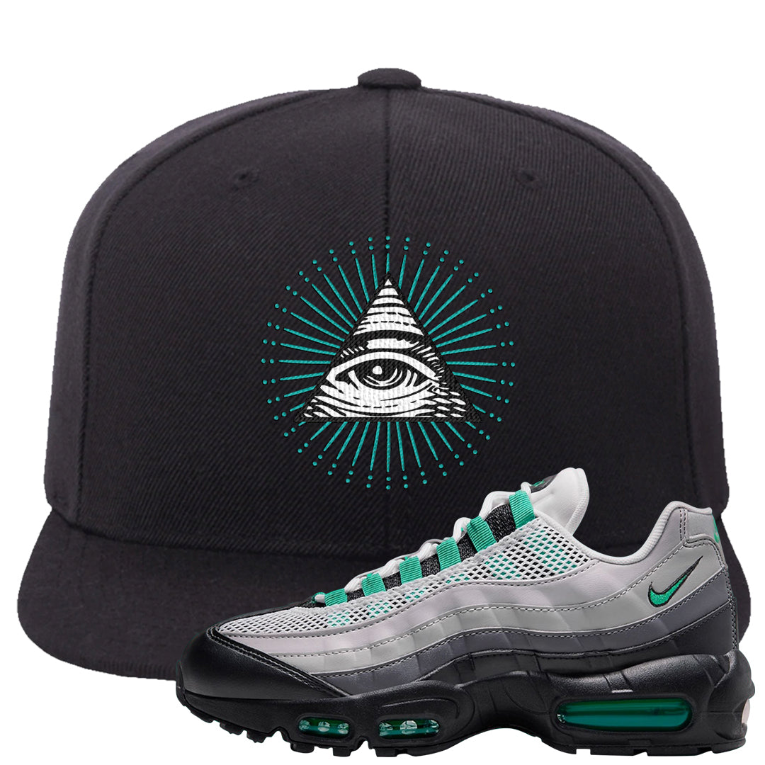 Stadium Green 95s Snapback Hat | All Seeing Eye, Black