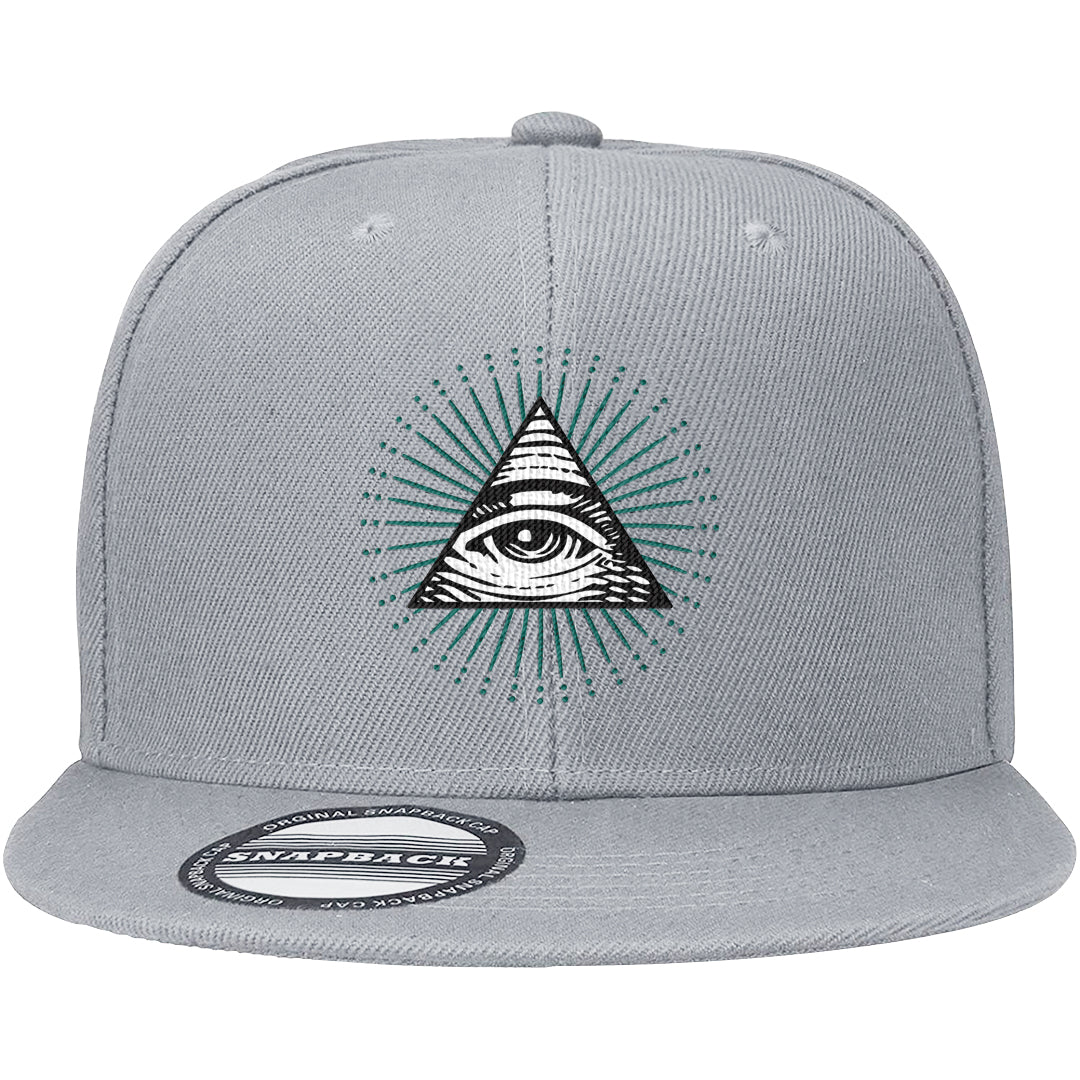 Stadium Green 95s Snapback Hat | All Seeing Eye, Light Gray