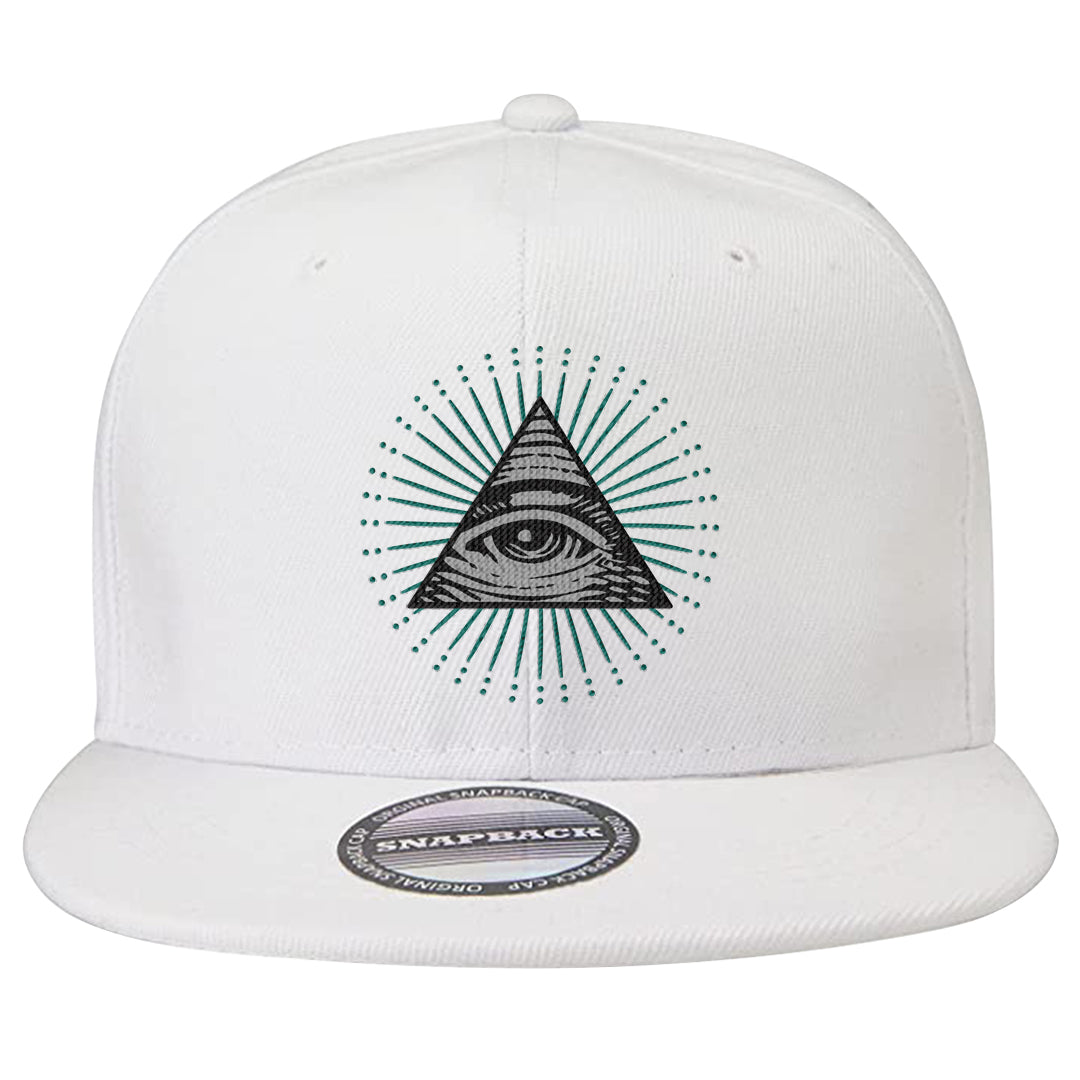 Stadium Green 95s Snapback Hat | All Seeing Eye, White