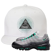 Stadium Green 95s Snapback Hat | All Seeing Eye, White