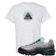 Stadium Green 95s T Shirt | All Seeing Eye, Ash