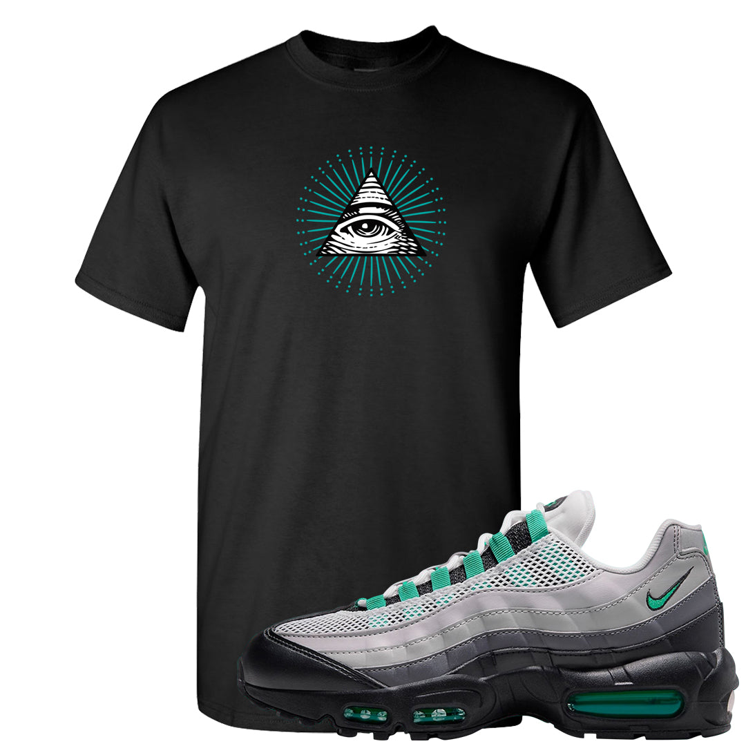 Stadium Green 95s T Shirt | All Seeing Eye, Black