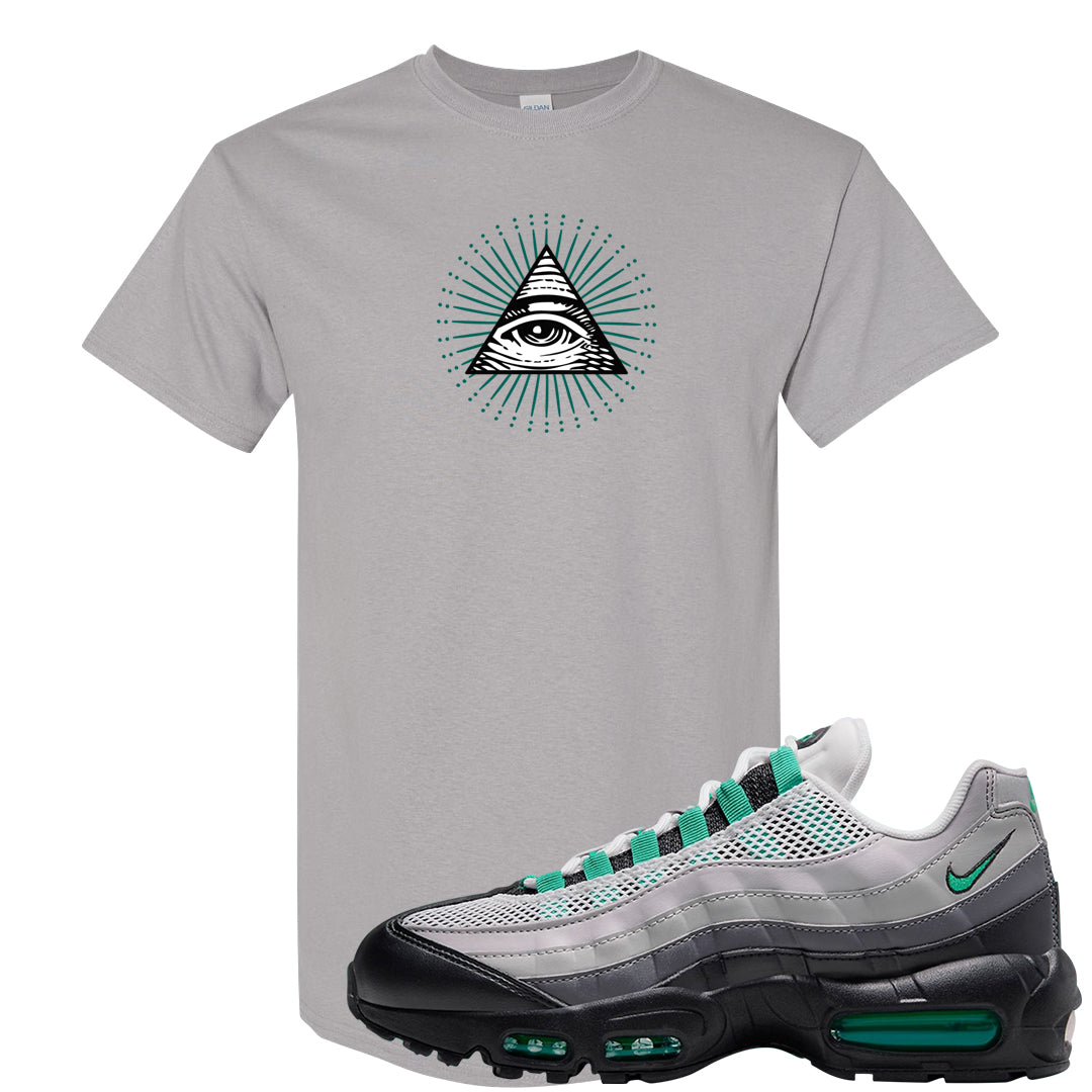 Stadium Green 95s T Shirt | All Seeing Eye, Gravel