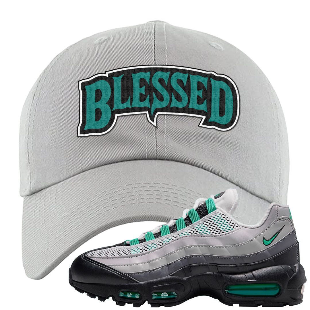 Stadium Green 95s Dad Hat | Blessed Arch, Light Gray