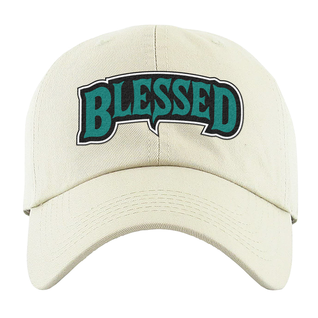 Stadium Green 95s Dad Hat | Blessed Arch, White